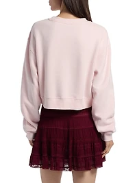Rylan Cotton-Blend Embellished Bow Sweater