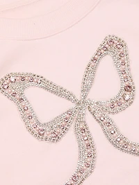 Rylan Cotton-Blend Embellished Bow Sweater