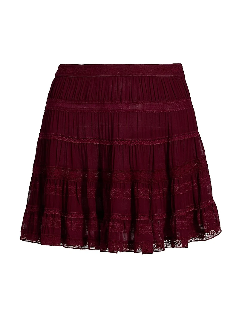 Fleetta Tiered Lace Miniskirt