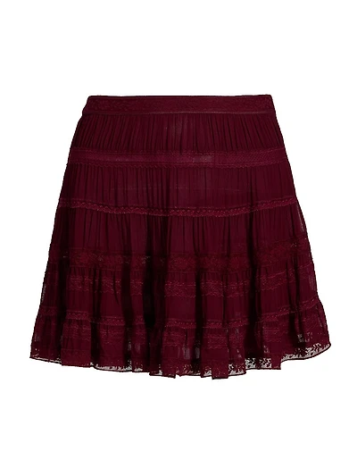 Fleetta Tiered Lace Miniskirt