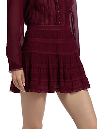 Fleetta Tiered Lace Miniskirt