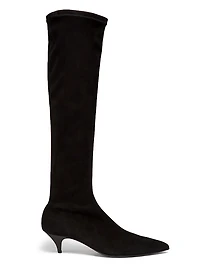 Oscar Suede Kitten-Heel Boots