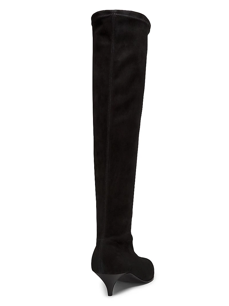 Oscar Suede Kitten-Heel Boots