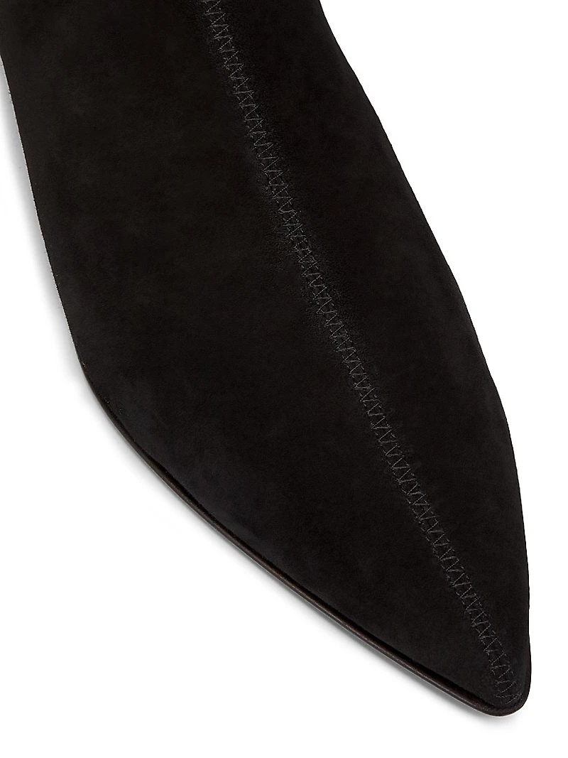 Oscar Suede Kitten-Heel Boots