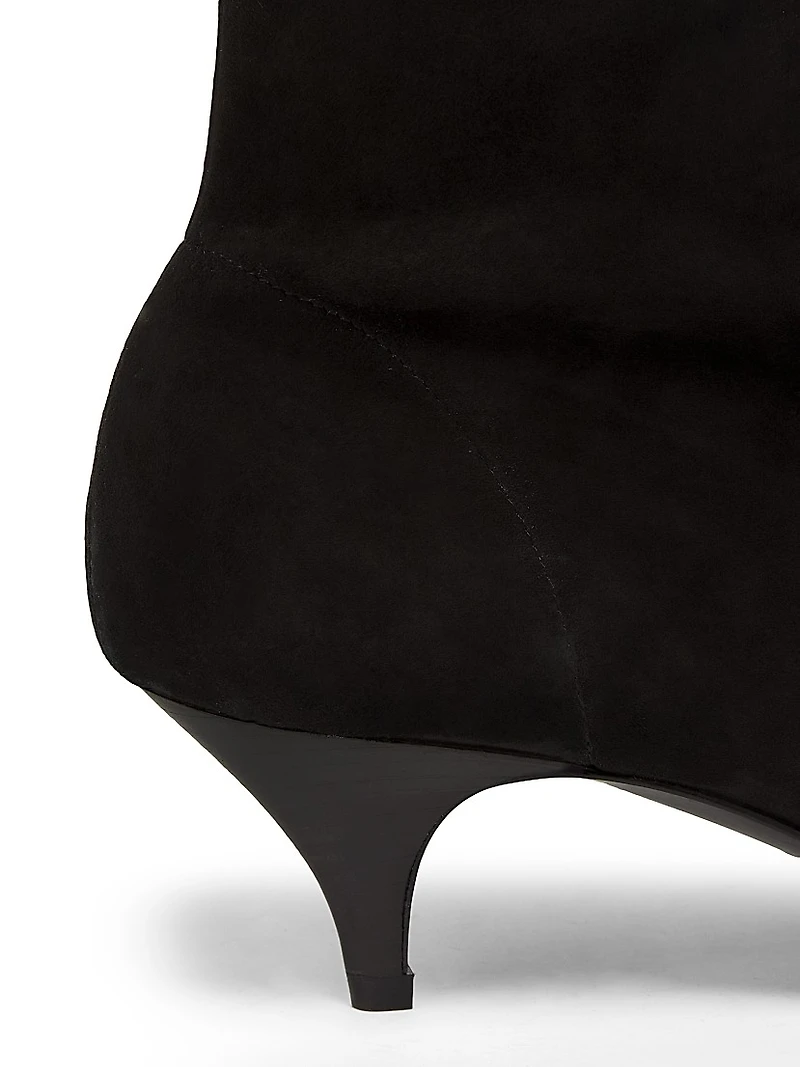 Oscar Suede Kitten-Heel Boots