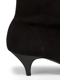 Oscar Suede Kitten-Heel Boots