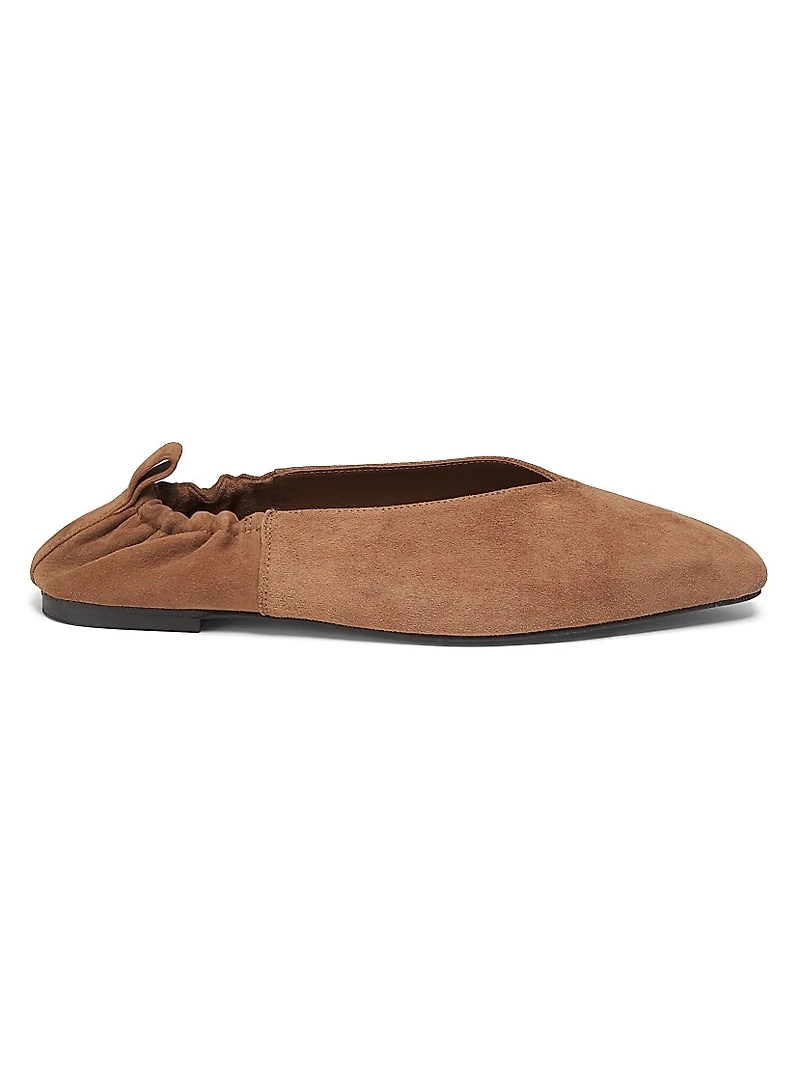 Brie Suede Elasticized Ballet Flats