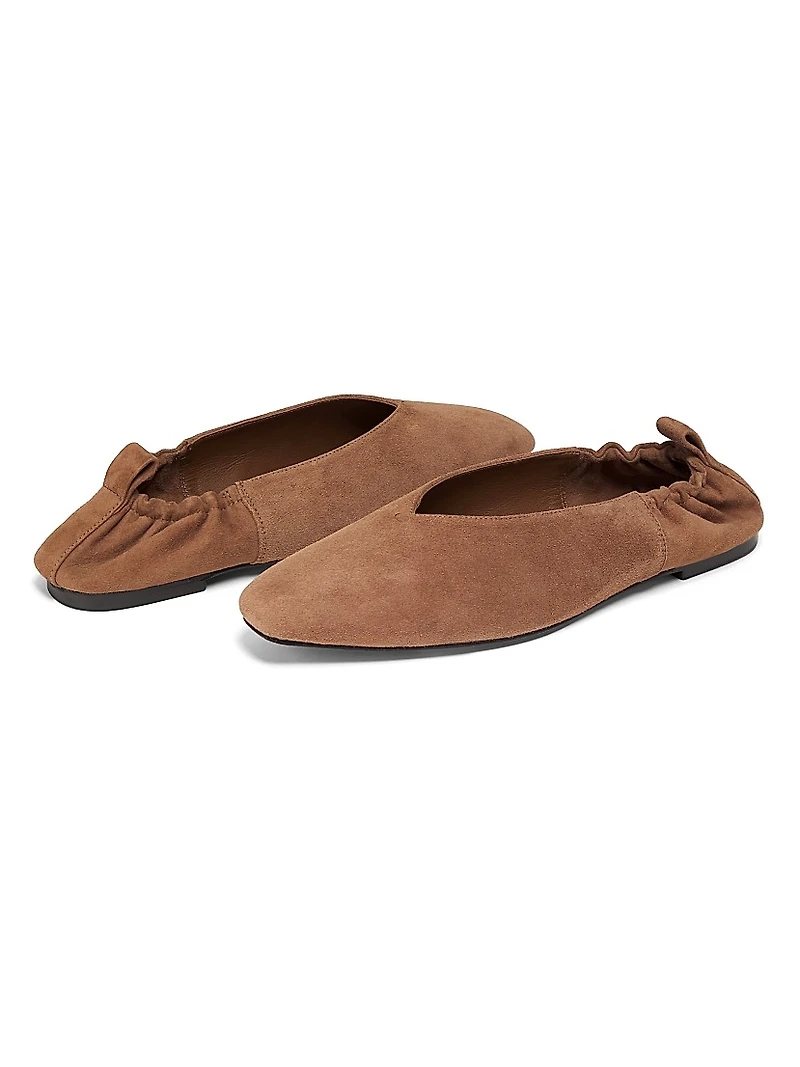 Brie Suede Elasticized Ballet Flats