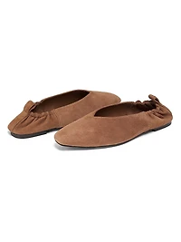 Brie Suede Elasticized Ballet Flats