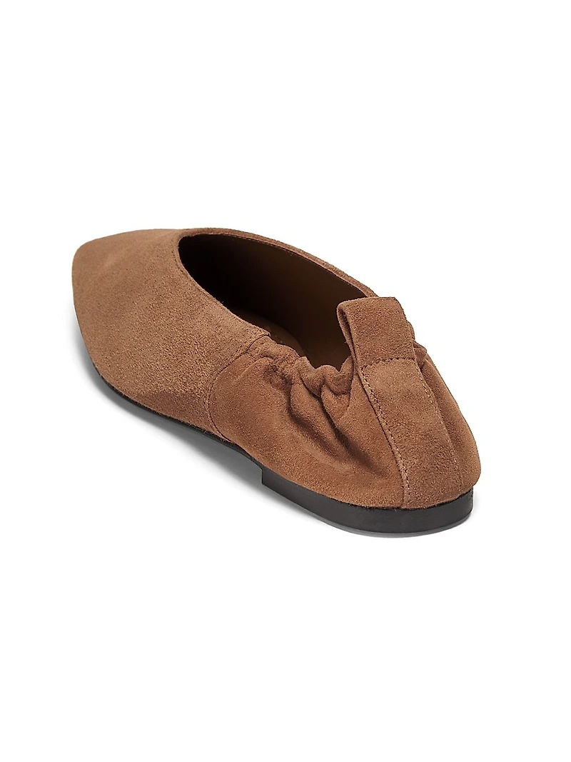 Brie Suede Elasticized Ballet Flats