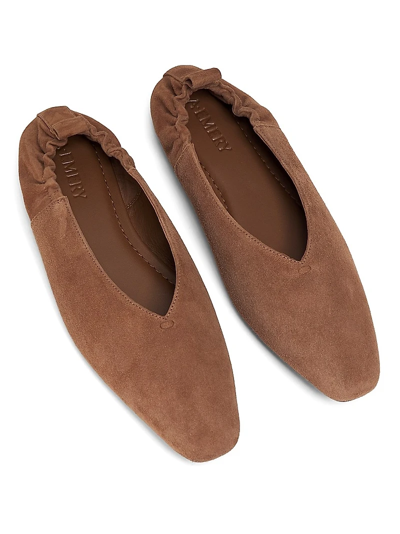Brie Suede Elasticized Ballet Flats