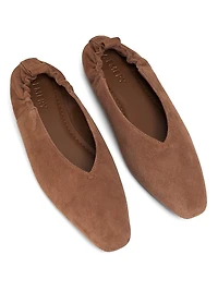 Brie Suede Elasticized Ballet Flats