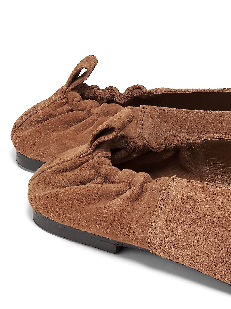 Brie Suede Elasticized Ballet Flats