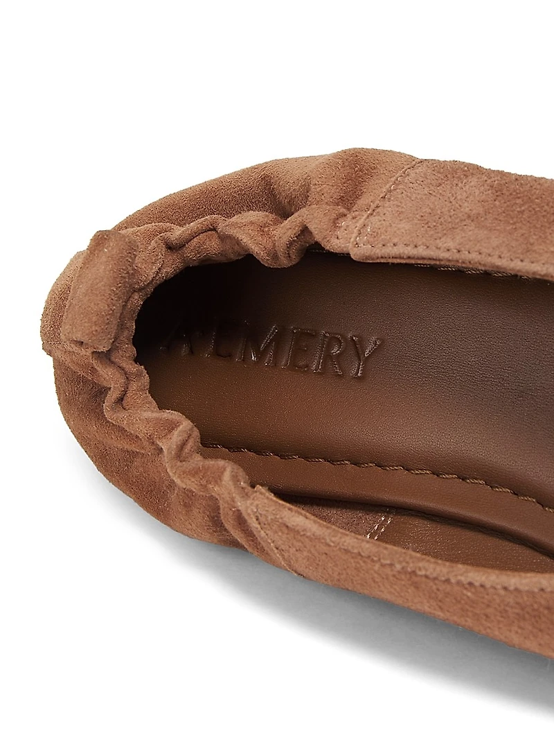 Brie Suede Elasticized Ballet Flats
