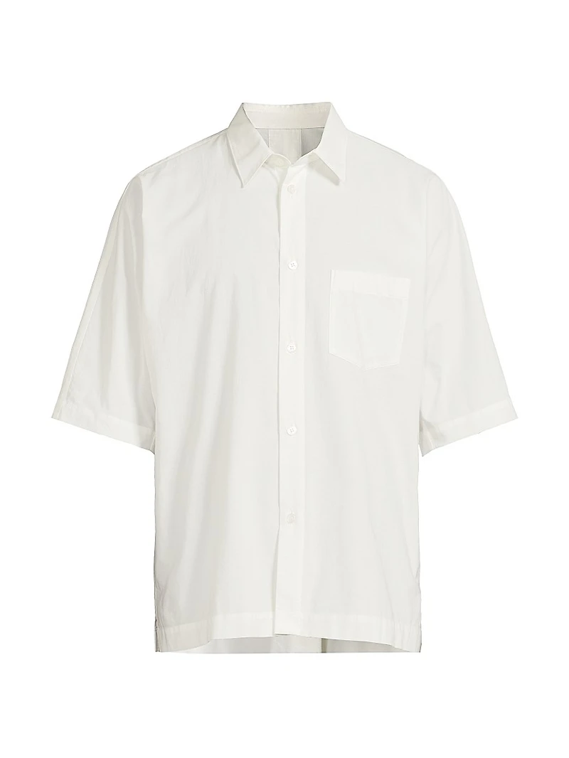 July Streamline Short-Sleeve Cotton Shirt