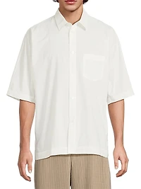 July Streamline Short-Sleeve Cotton Shirt