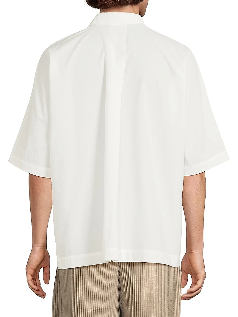 July Streamline Short-Sleeve Cotton Shirt