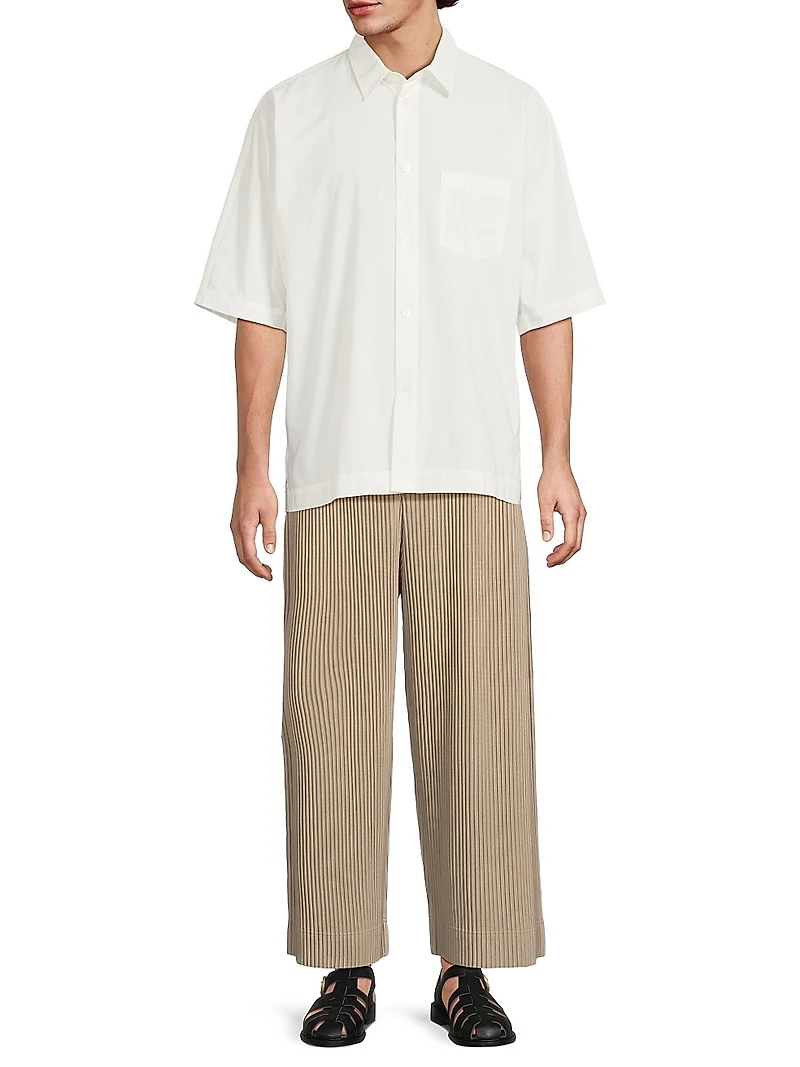 July Streamline Short-Sleeve Cotton Shirt
