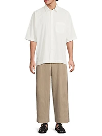 July Streamline Short-Sleeve Cotton Shirt