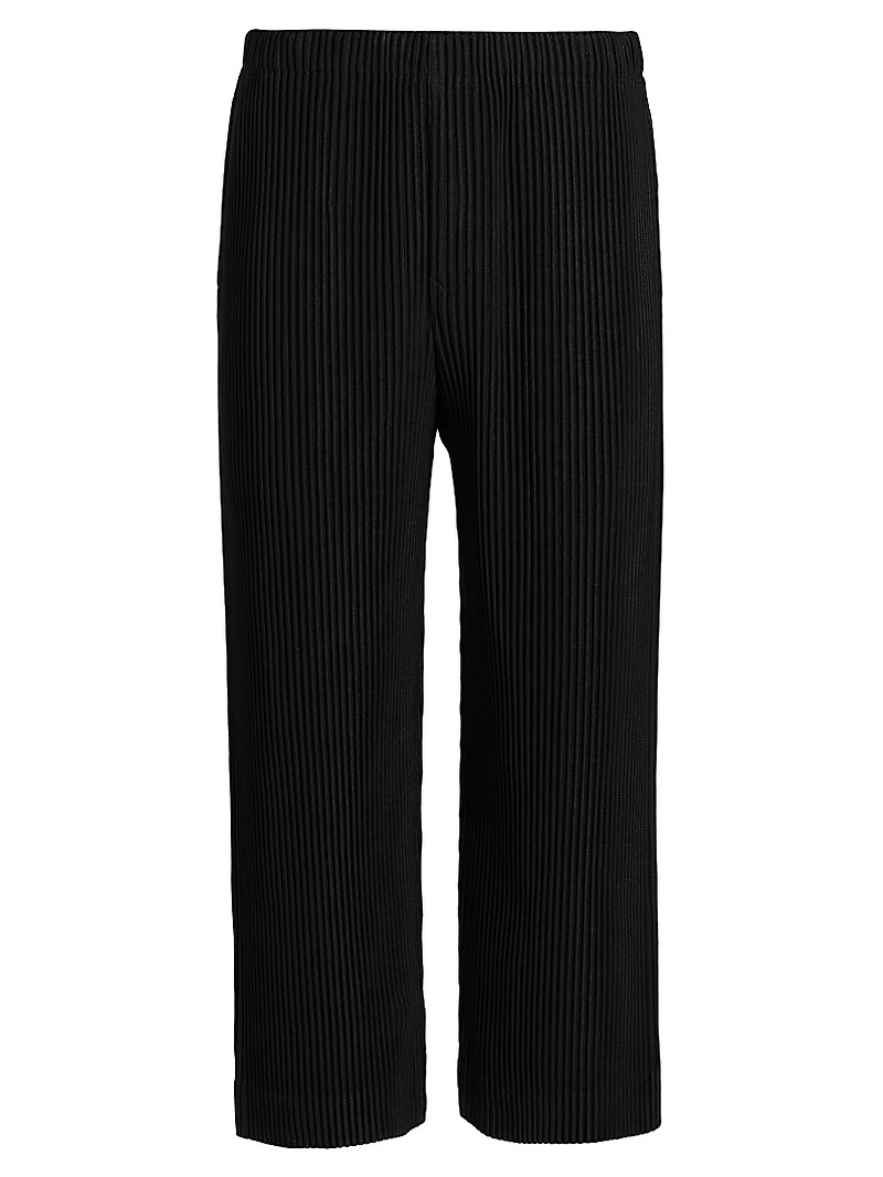 August Knit Pleated Tapered-Leg Pants