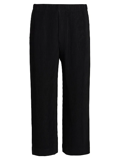 August Knit Pleated Tapered-Leg Pants