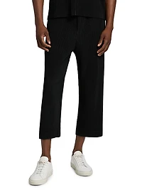 August Knit Pleated Tapered-Leg Pants
