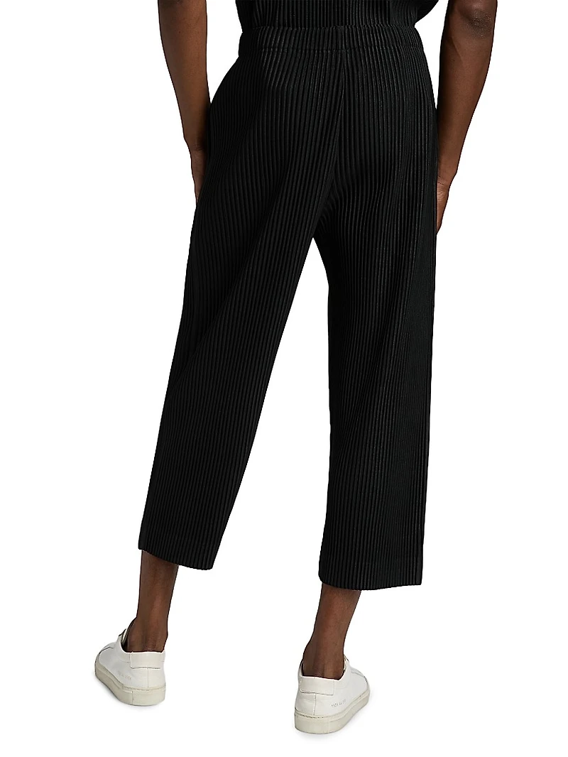 August Knit Pleated Tapered-Leg Pants