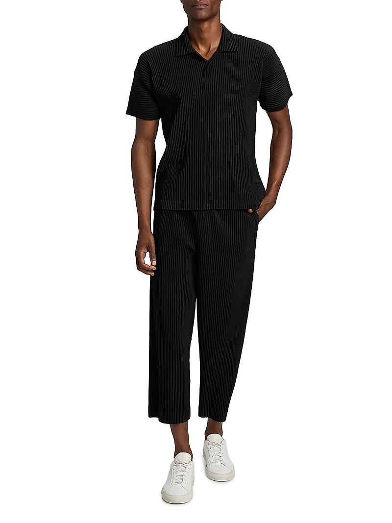 August Knit Pleated Tapered-Leg Pants