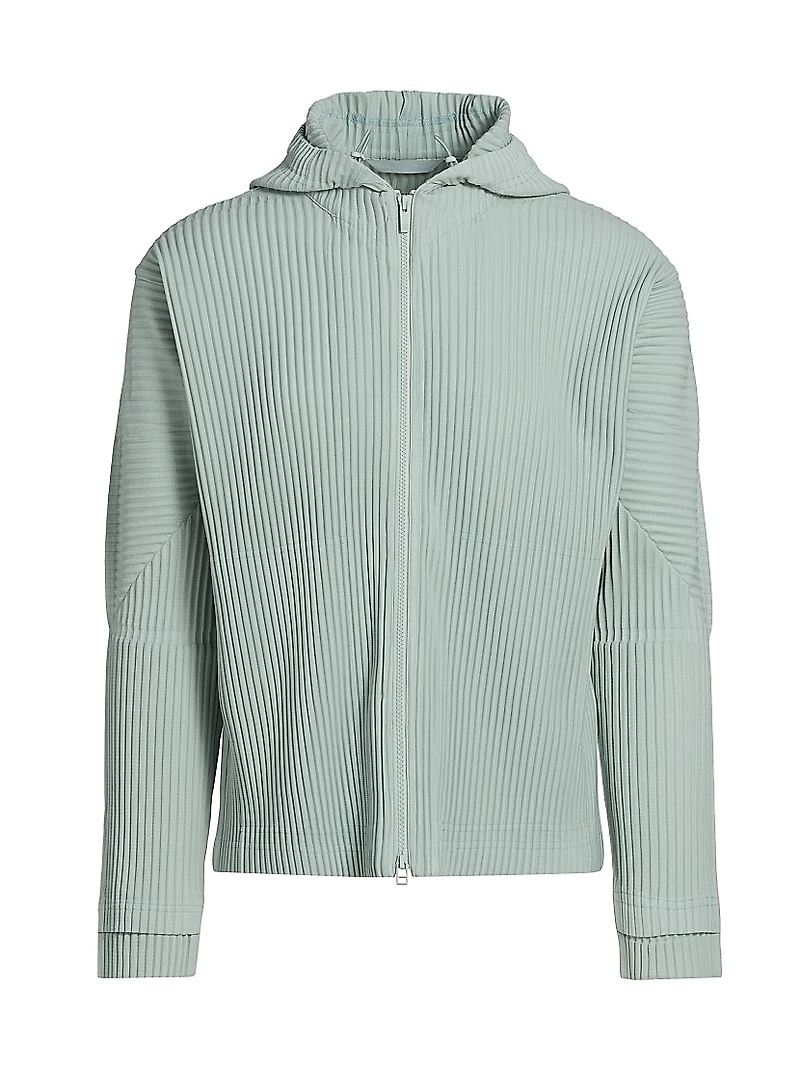 Monthly Colors: July Pleated Two-Way Zip Hoodie