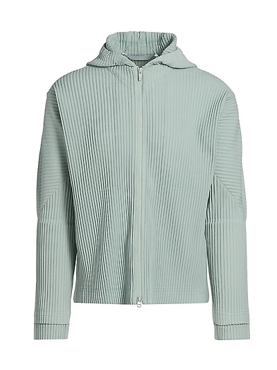 Monthly Colors: July Pleated Two-Way Zip Hoodie