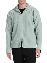 Monthly Colors: July Pleated Two-Way Zip Hoodie