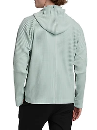 Monthly Colors: July Pleated Two-Way Zip Hoodie
