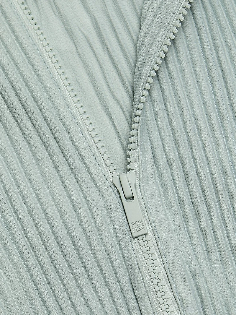 Monthly Colors: July Pleated Two-Way Zip Hoodie