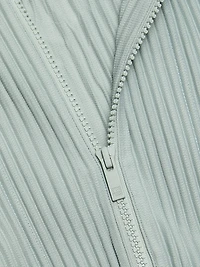 Monthly Colors: July Pleated Two-Way Zip Hoodie
