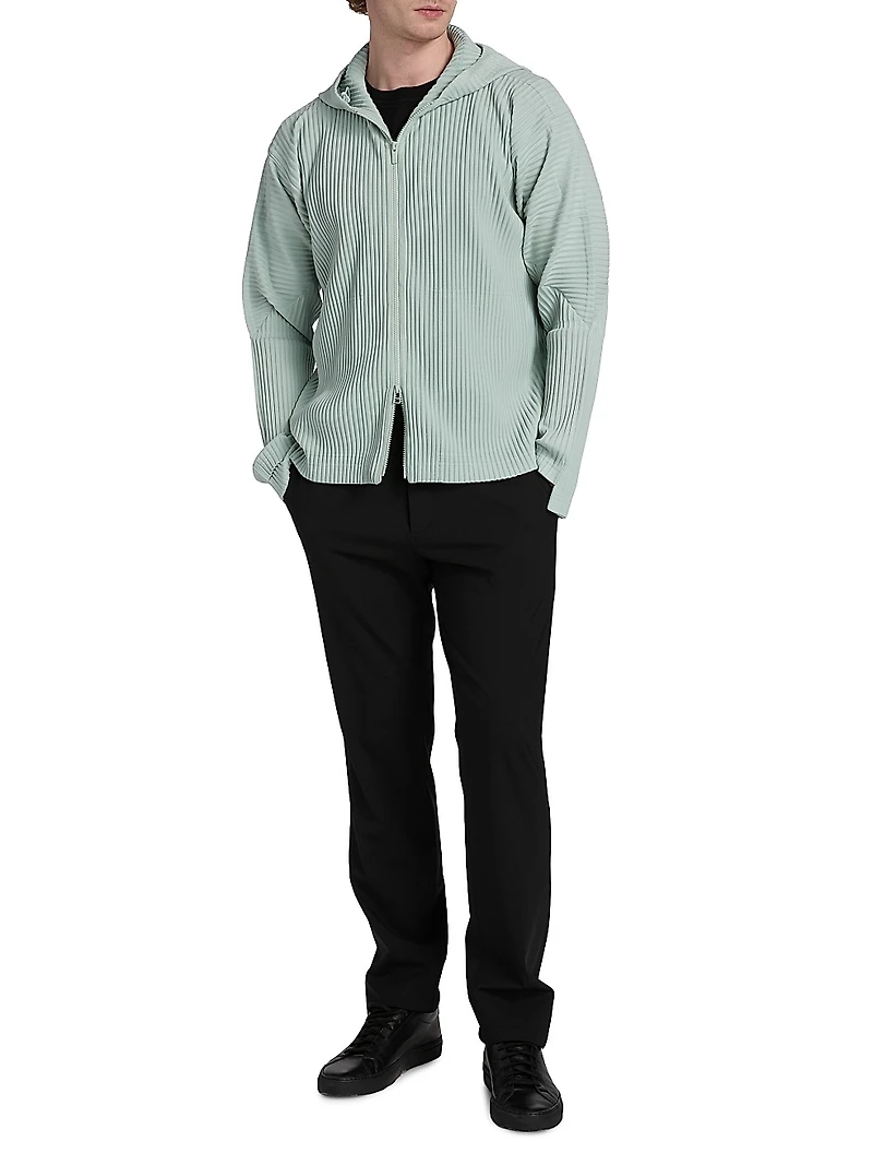 Monthly Colors: July Pleated Two-Way Zip Hoodie