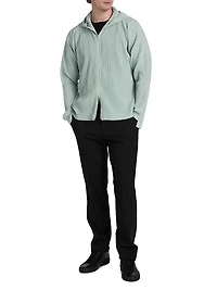 Monthly Colors: July Pleated Two-Way Zip Hoodie