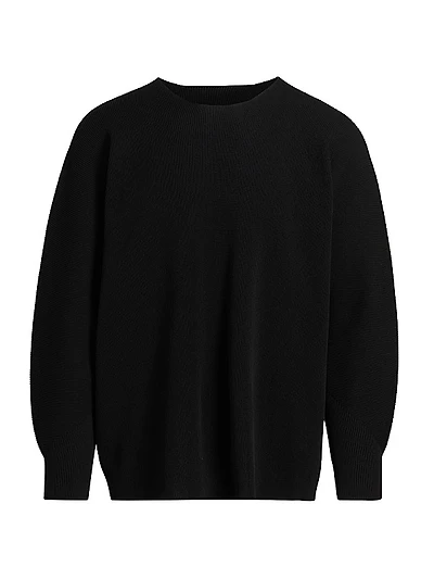 August Rib-Knit Crewneck Sweater