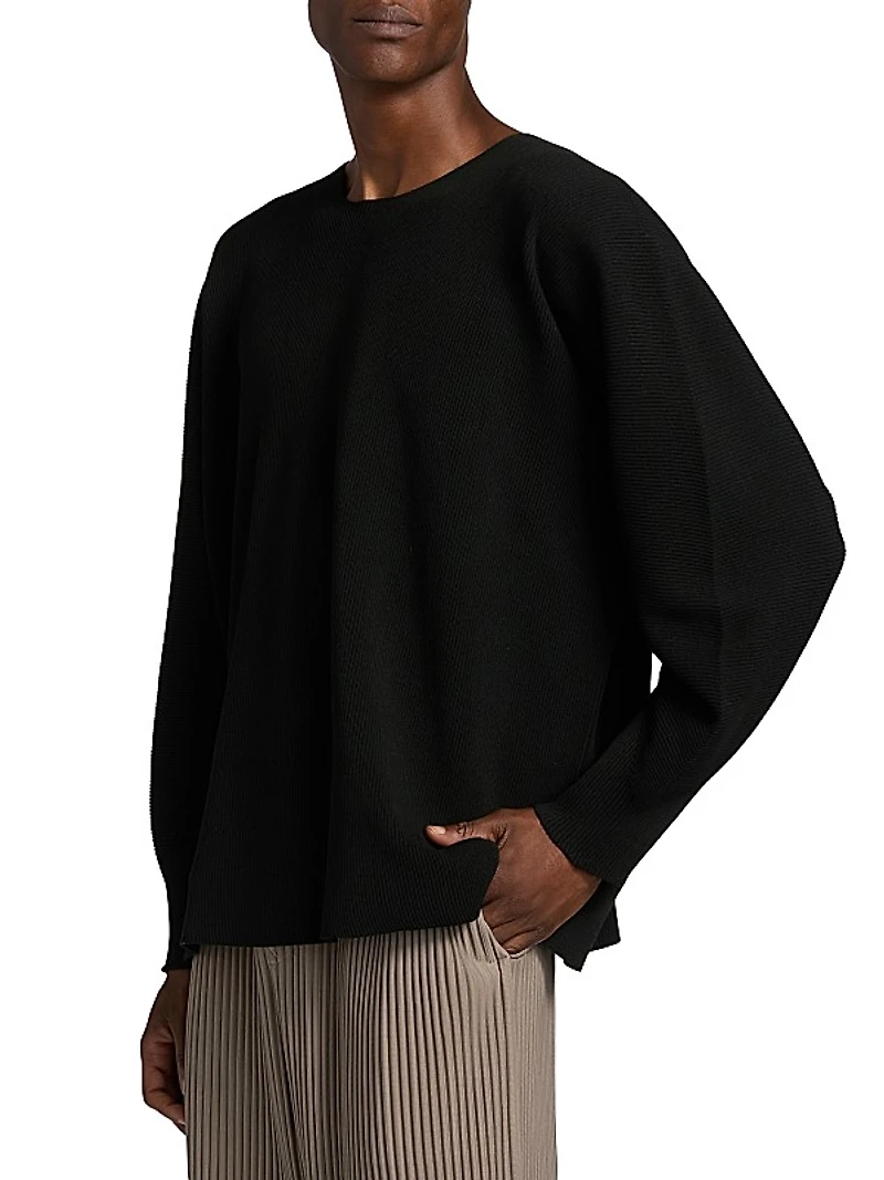 August Rib-Knit Crewneck Sweater