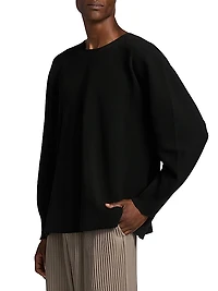 August Rib-Knit Crewneck Sweater