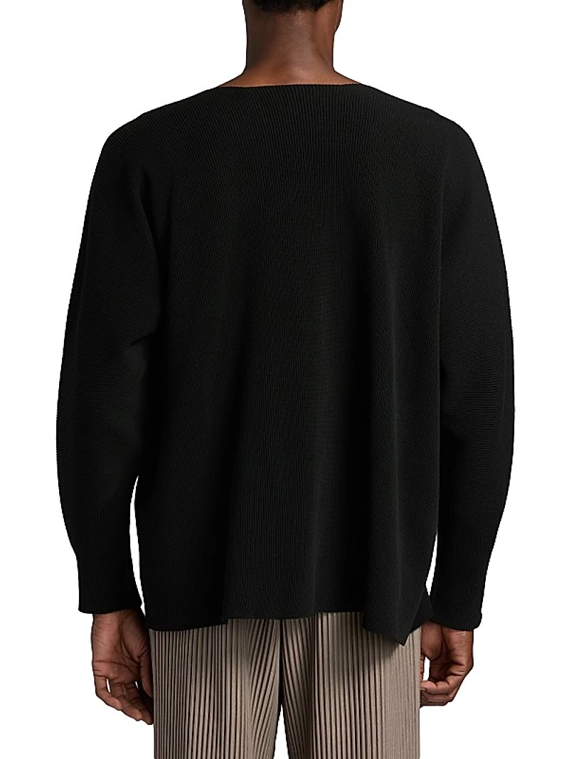 August Rib-Knit Crewneck Sweater