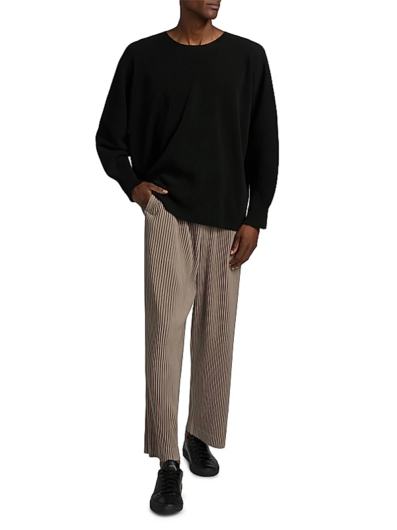 August Rib-Knit Crewneck Sweater