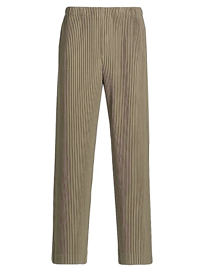 September Pleated Slim-Fit Straight-Leg Pants