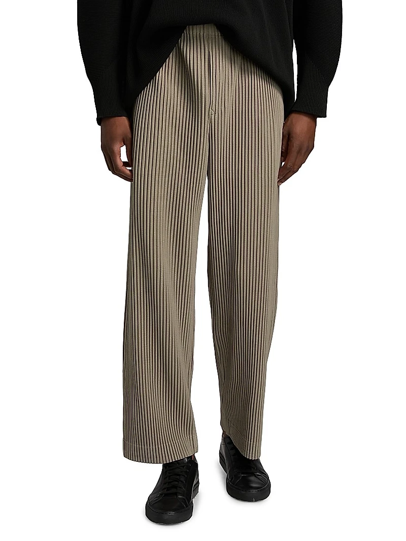 September Pleated Slim-Fit Straight-Leg Pants