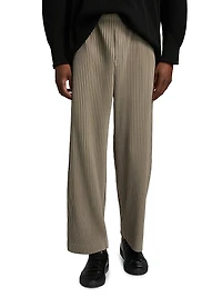 September Pleated Slim-Fit Straight-Leg Pants