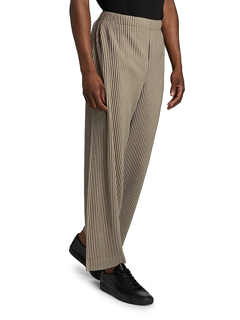 September Pleated Slim-Fit Straight-Leg Pants