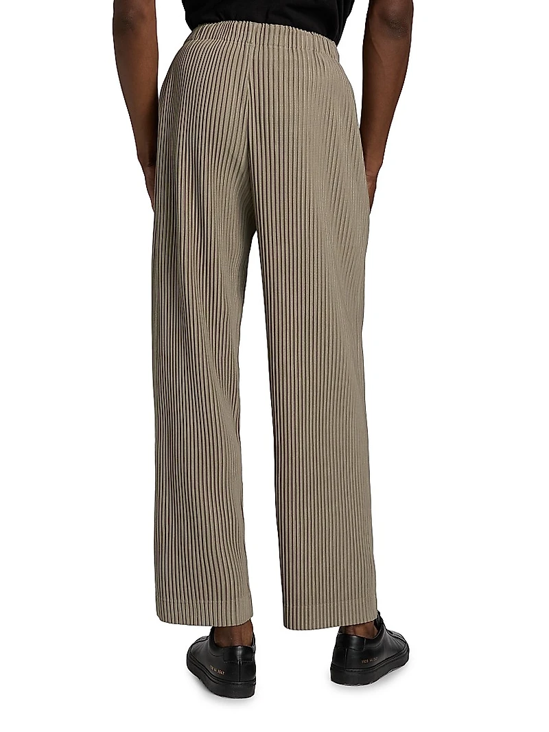 September Pleated Slim-Fit Straight-Leg Pants