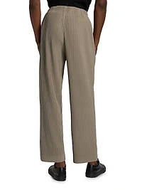 September Pleated Slim-Fit Straight-Leg Pants