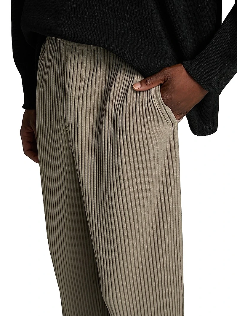 September Pleated Slim-Fit Straight-Leg Pants