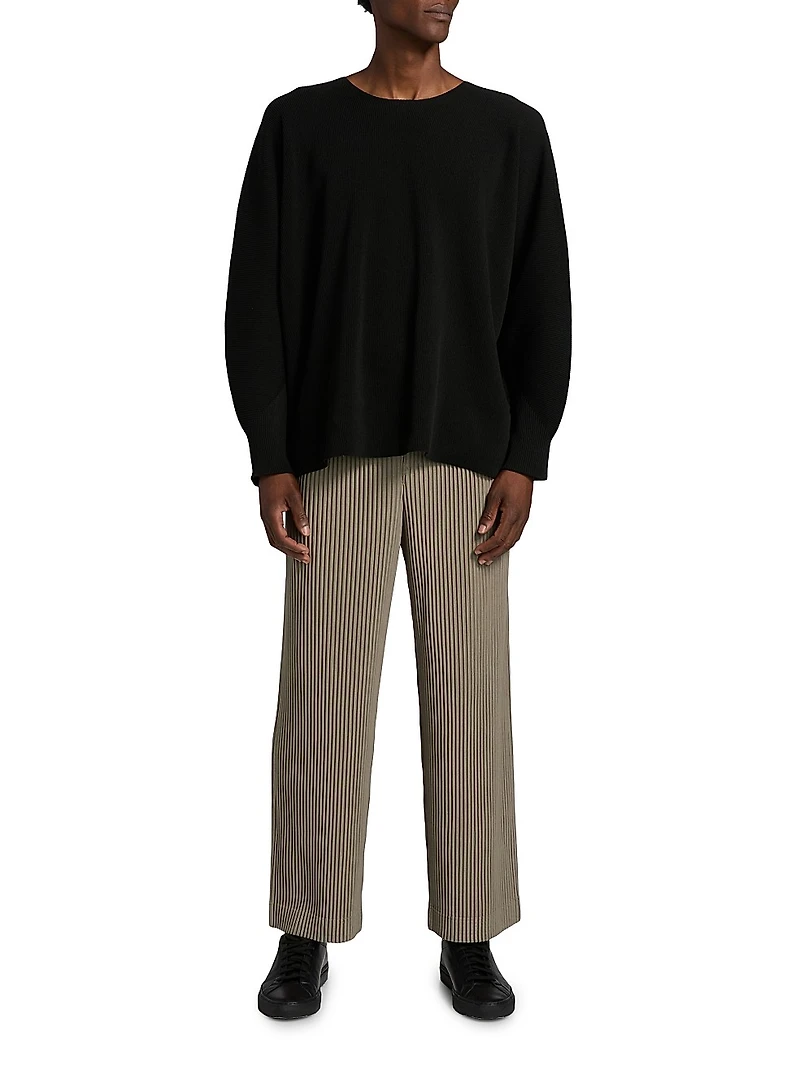 September Pleated Slim-Fit Straight-Leg Pants