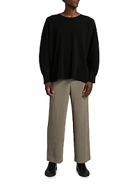 September Pleated Slim-Fit Straight-Leg Pants
